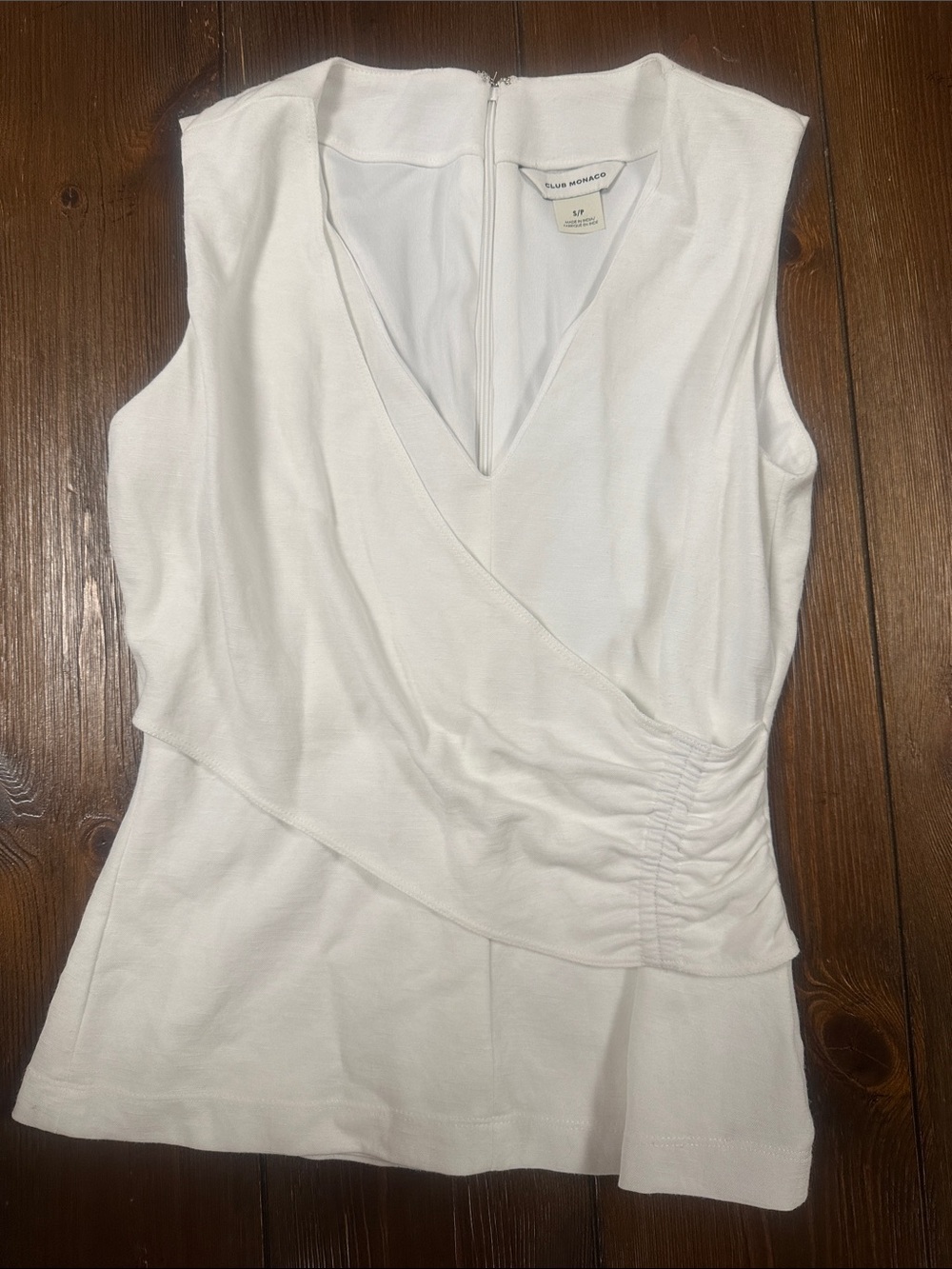 Club Monaco White Wrap-Style Sleeveless Top